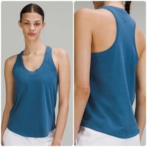 Lululemon Womens Athletic Workout Pima Cotton Racerback Love Tank Top Soft Denim